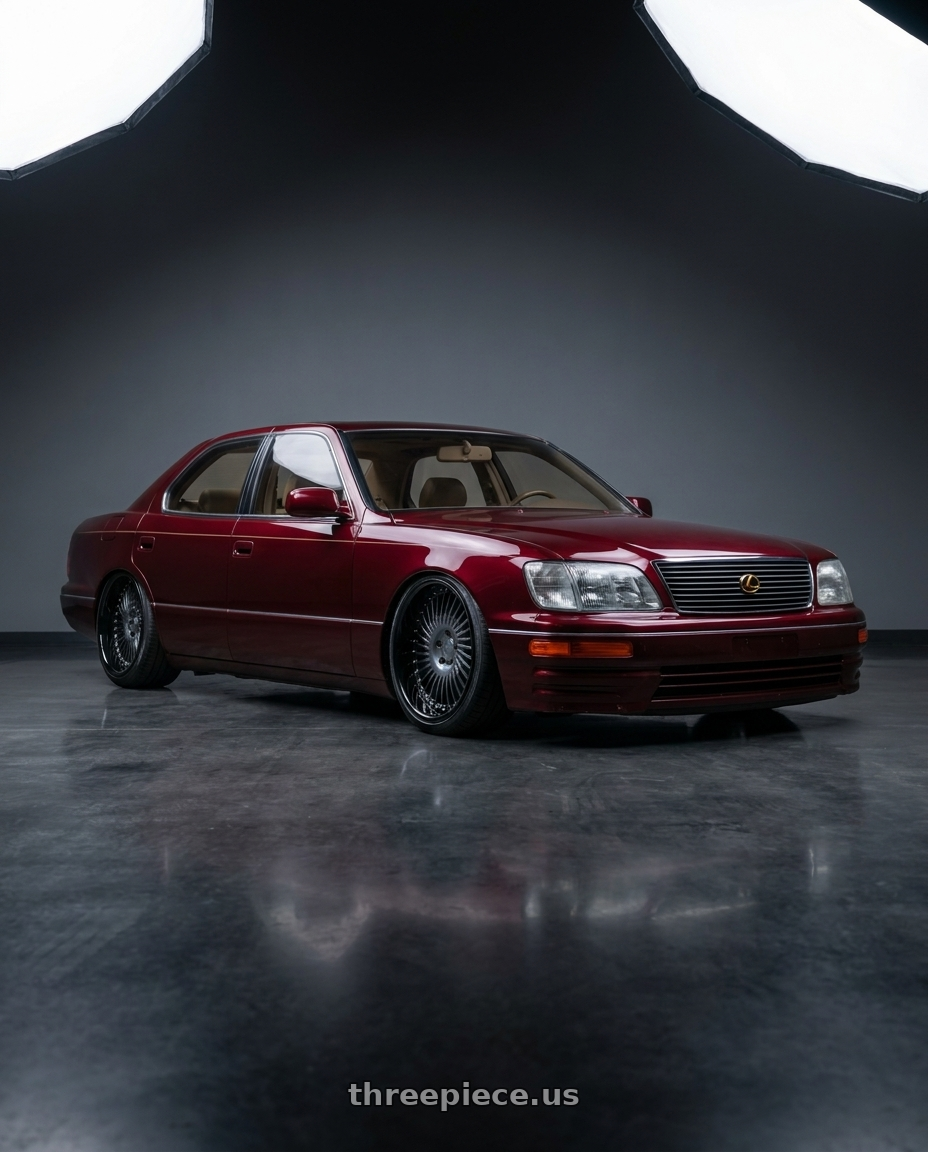 1998 Lexus LS400 Wine Red with Heritage Wheel SENDAI-DIR wheels