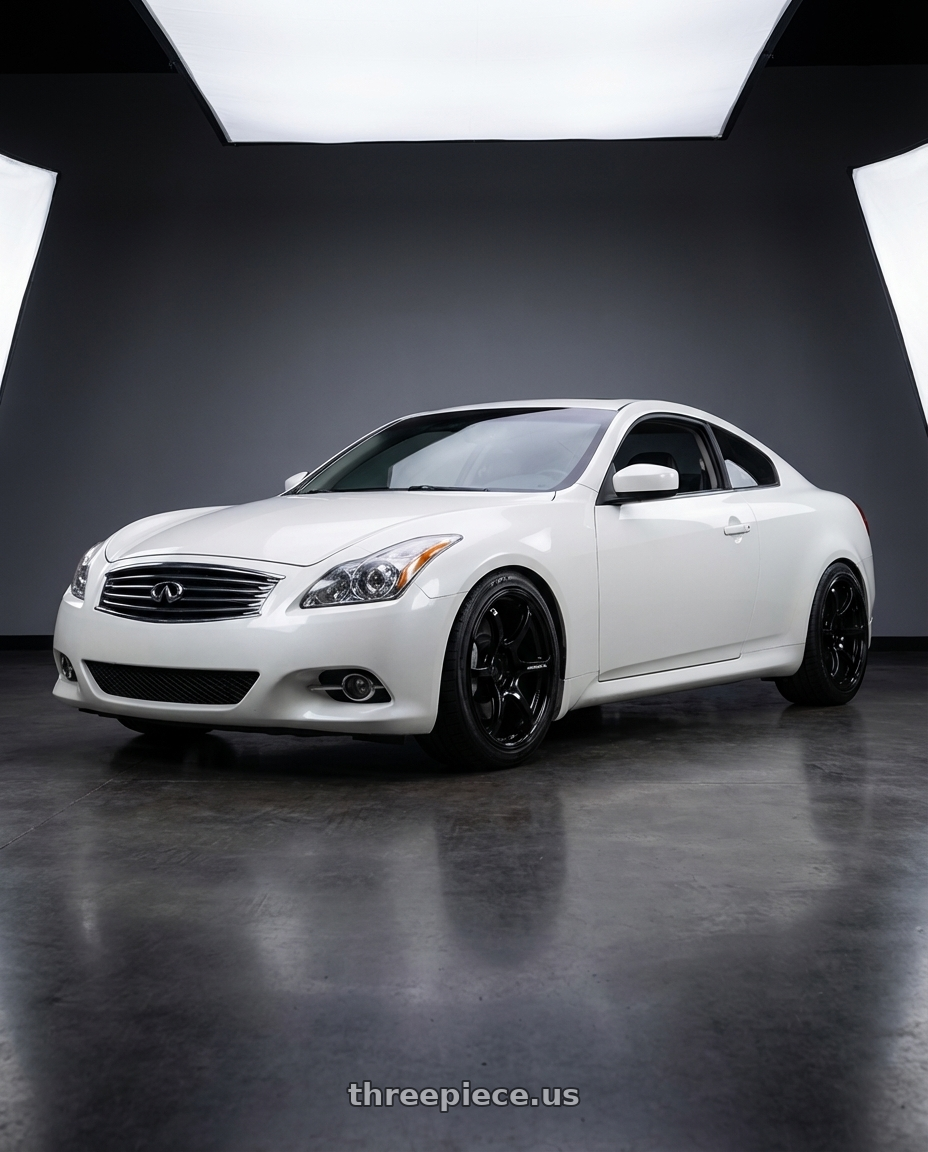 2014 Infiniti G37 Coupe with Advan RGIII 5x114.3 19x10.5+25 Gloss Black wheels