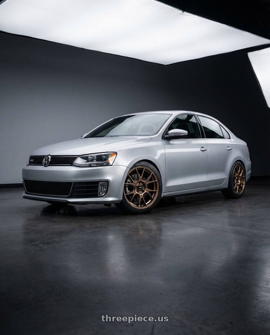 2016 Volkswagen Jetta GLI MK6 with Konig Ampliform 5x112 18x8.5+43 Gloss Bronze wheels
