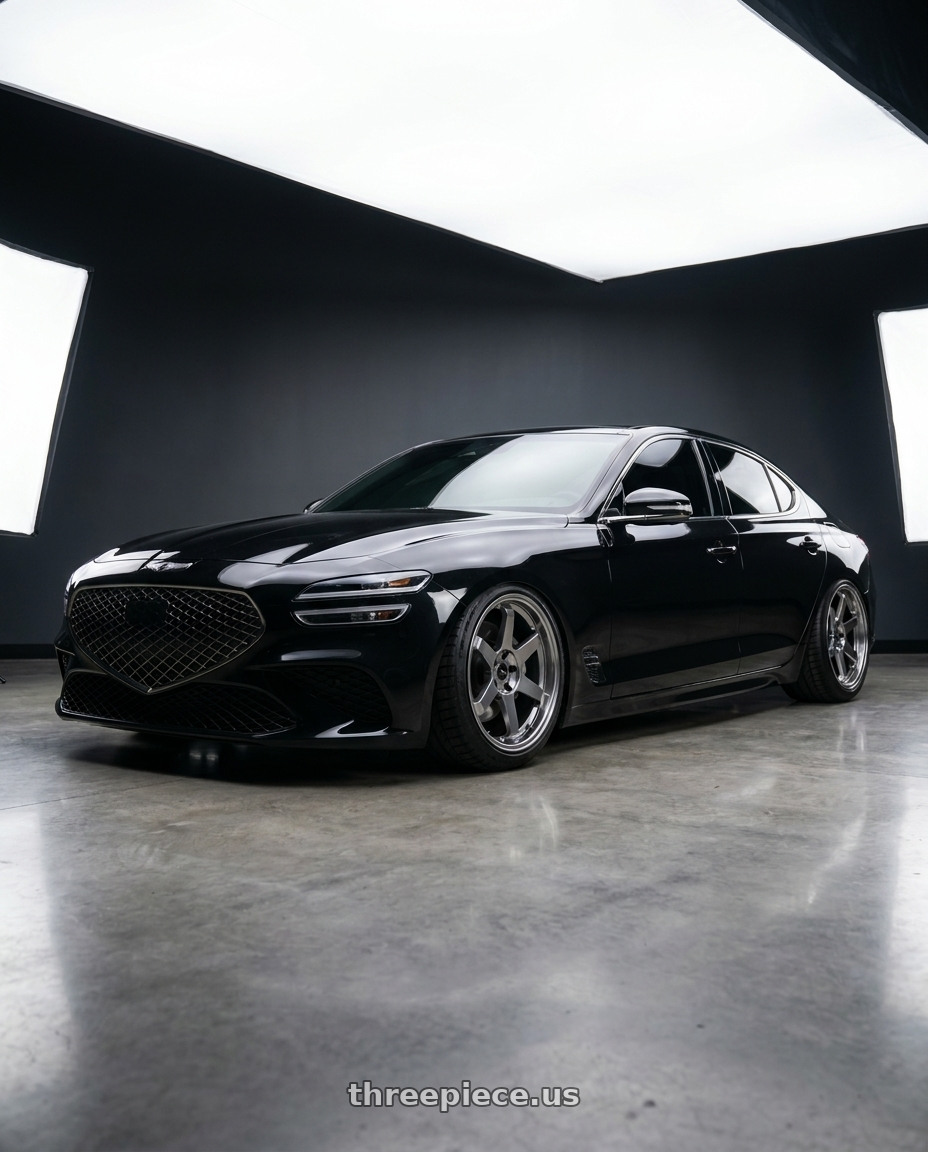 2023 Genesis G70 Victoria Black with Vors TR37 5x114.3 19x8.5  +35 Hyper Black wheels