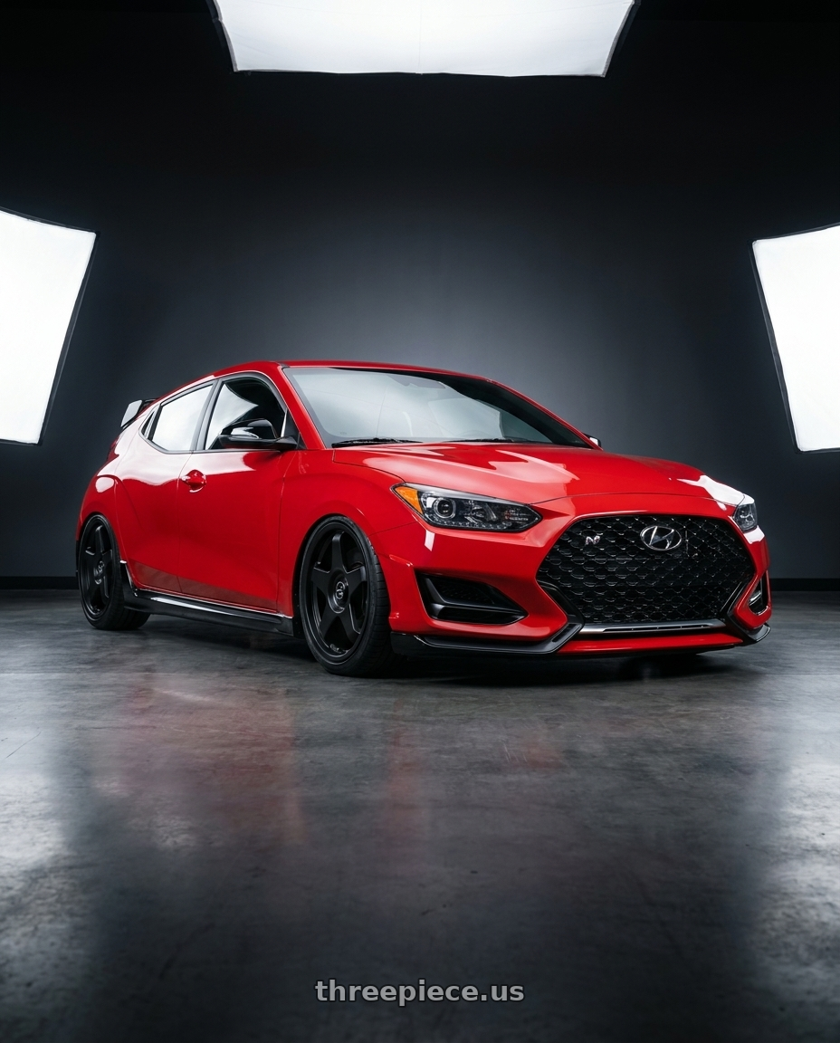 2022 Hyundai Veloster N with fifteen52 CHICANE 5x114.3 / 5x120 19x8.5 +35 ASPHALT BLACK (SATIN BLACK) wheels