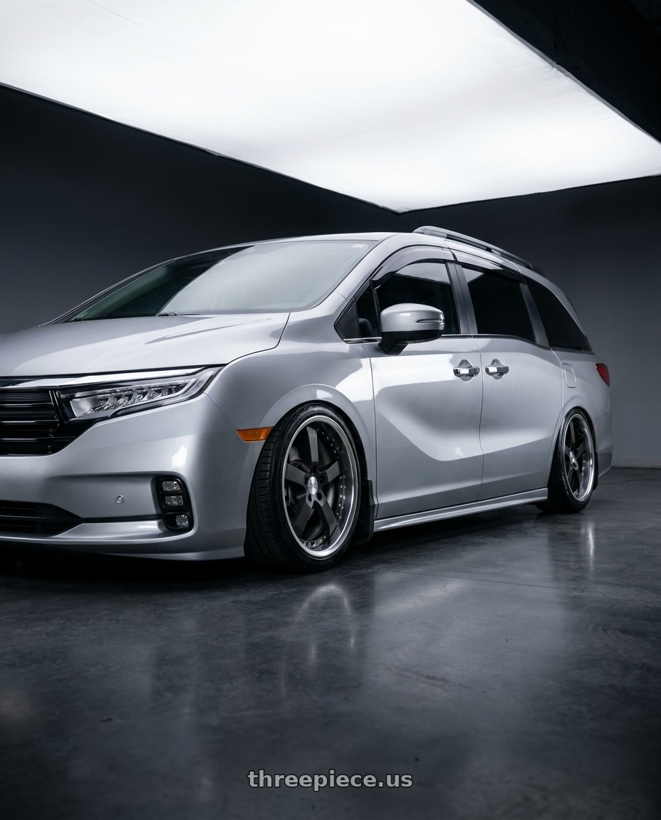 2024 Honda Odyssey with Work Equip E05 5x120 20x8.5+40 a disk Black Anodized wheels