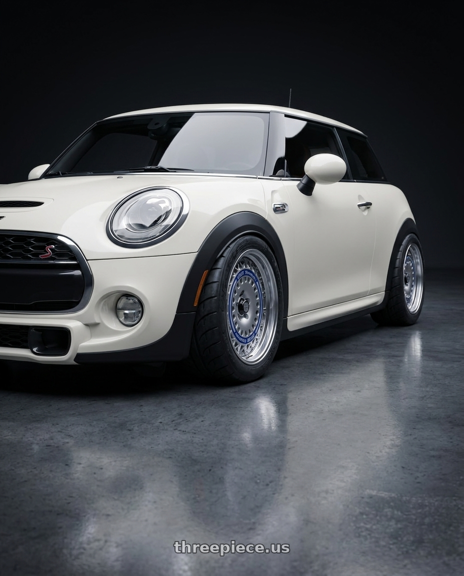 2017 mini cooper with FORMULA AERO MESH 5x112 18X7.5+43 SL Disk Titan Silver wheels