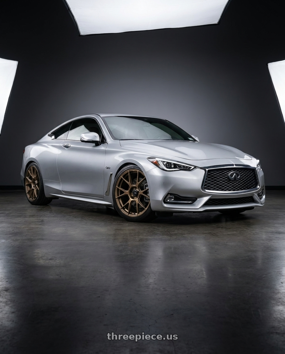 2020 Infiniti Q60 with Konig Ampliform 5x114.3 19x9.5+35 Gloss Bronze wheels