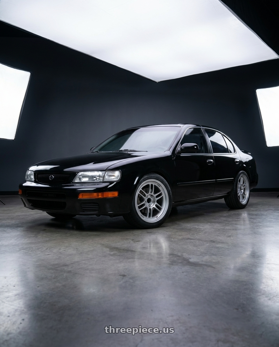 1996 Nissan maxima with Enkei RPF1 5x112 17x7.5+48 Silver wheels
