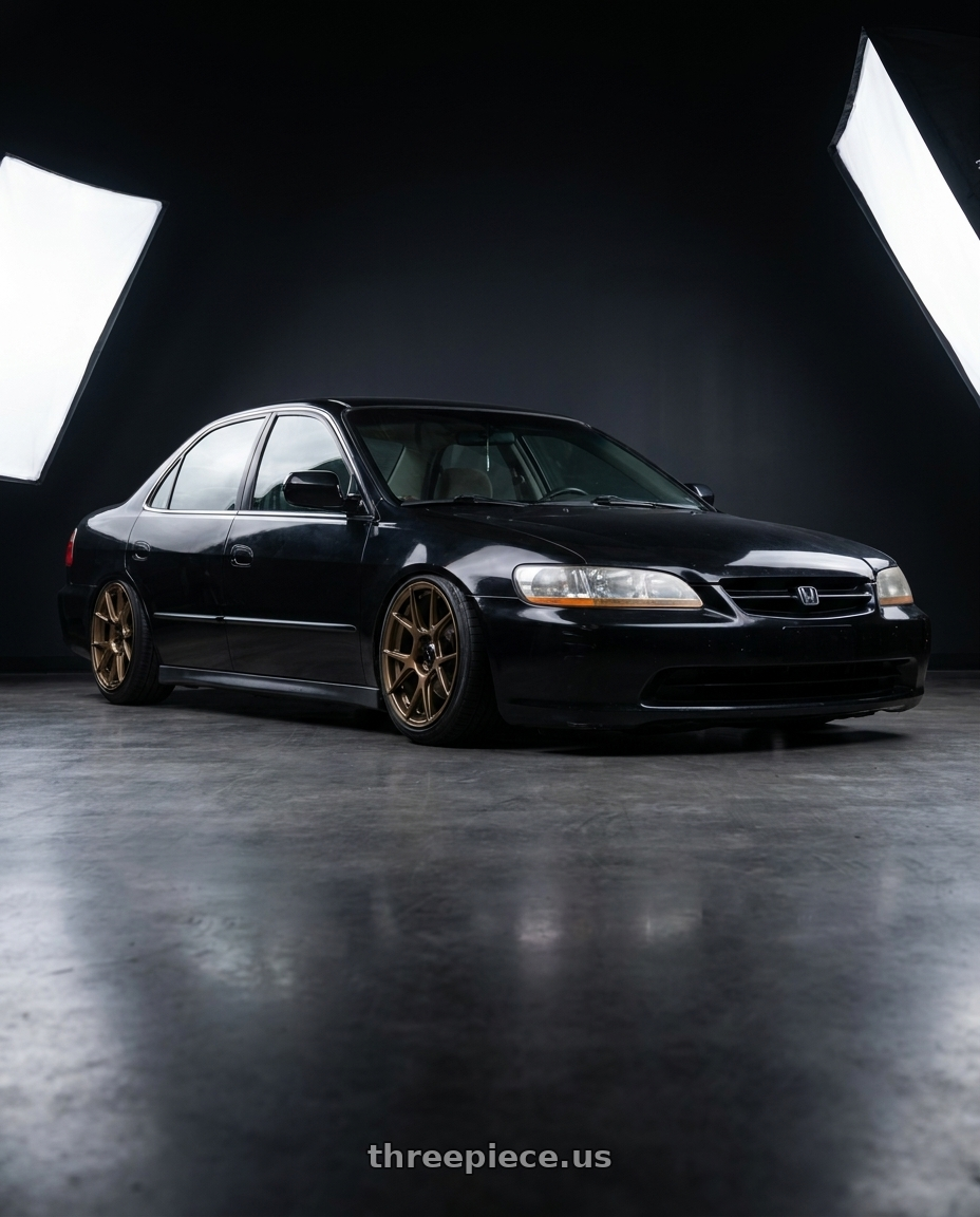 2001 Honda accord LX 4dr with Konig Ampliform 5x120 18x8.5+32 Gloss Bronze wheels