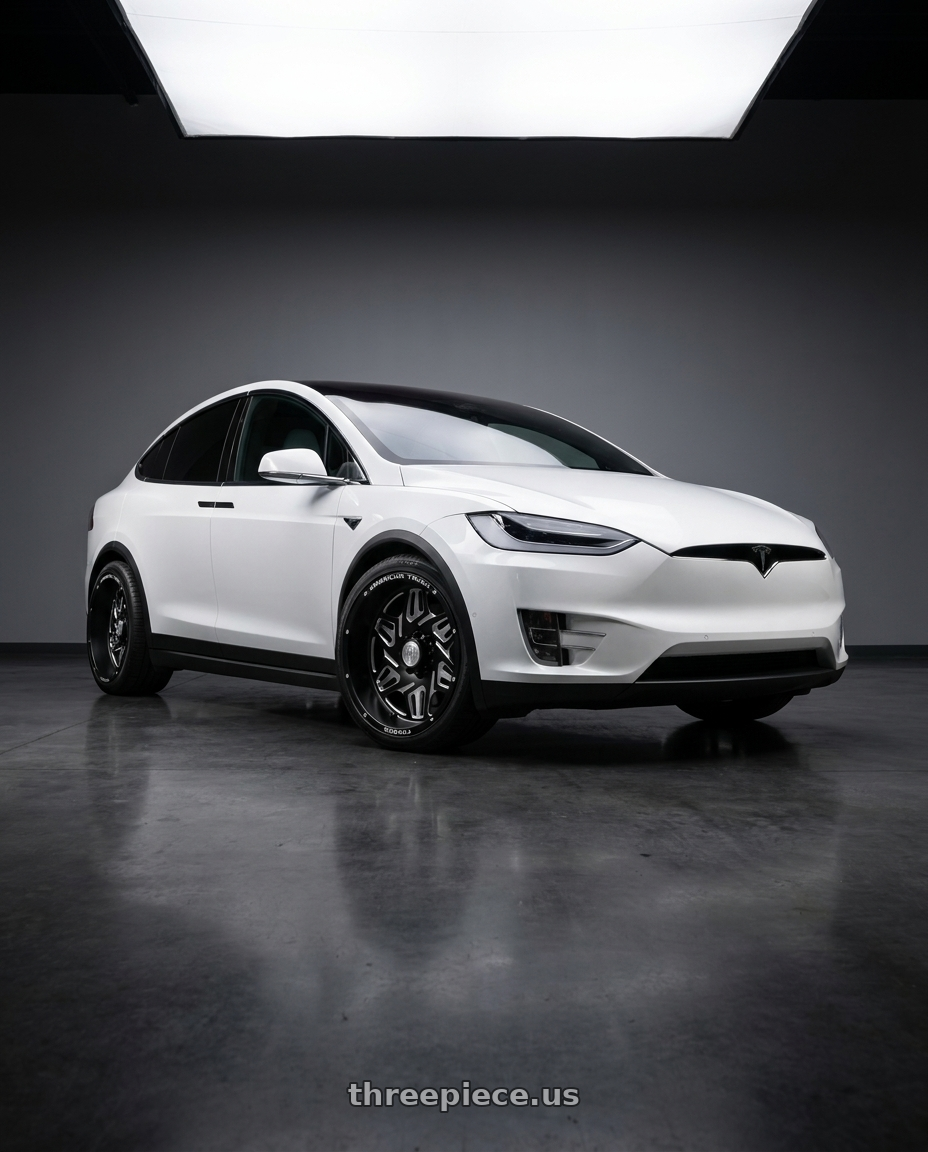 2024 model x with American Truxx Forged Orion ATF1908 6x139.7 24x14-76 Matte Black/Milled wheels