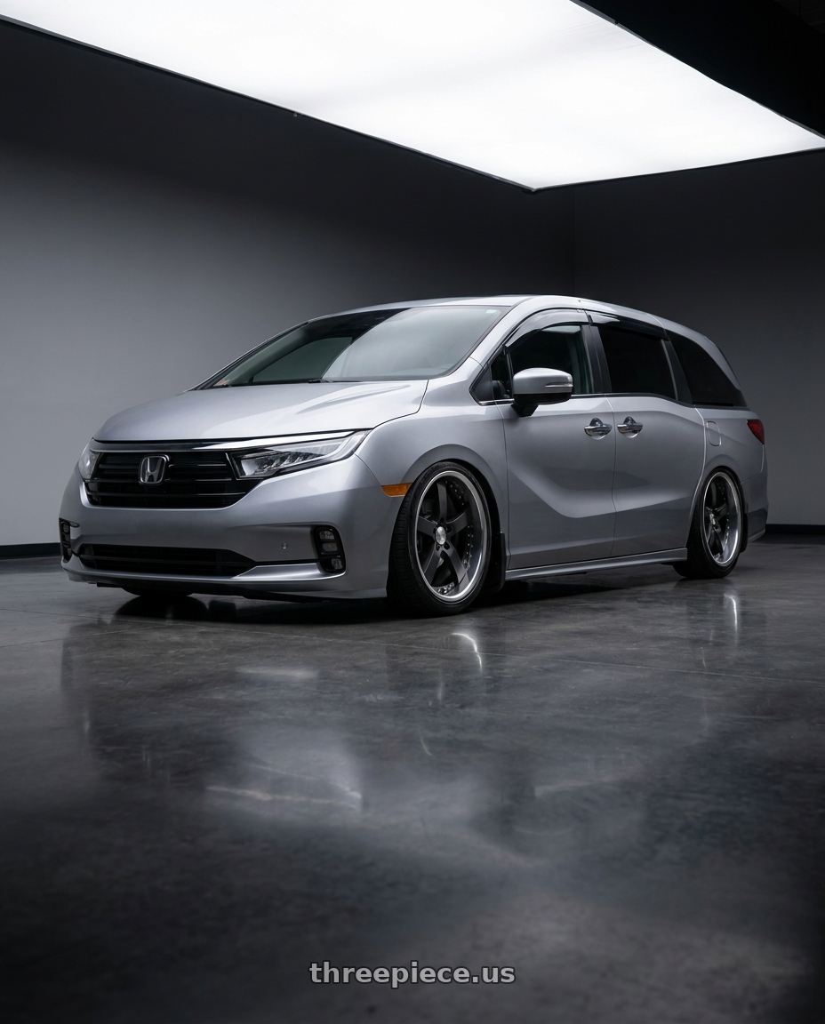 2024 Honda Odyssey  with Work Equip E05 5x120 20x8.5+40 a disk Black Anodized wheels