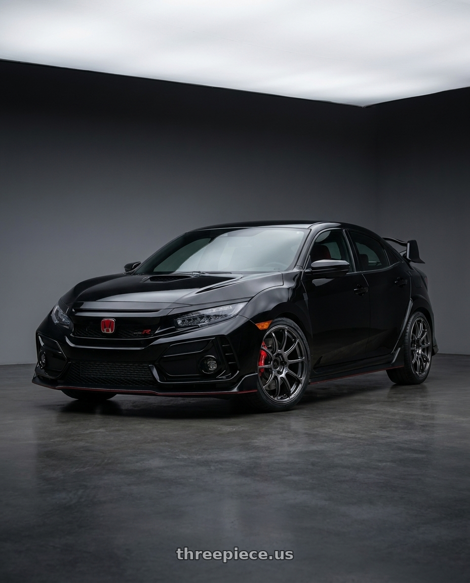 2021 Honda Civic Type R with Advan Racing RZ-F2 5x120 18x8.5 +35 RACING TITANIUM BLACK wheels