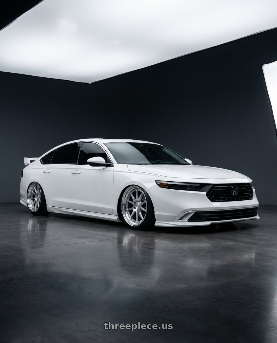 2025 Honda accord with MRR VP4 5x114.3 20x10 +40 Silver Machined Lip wheels