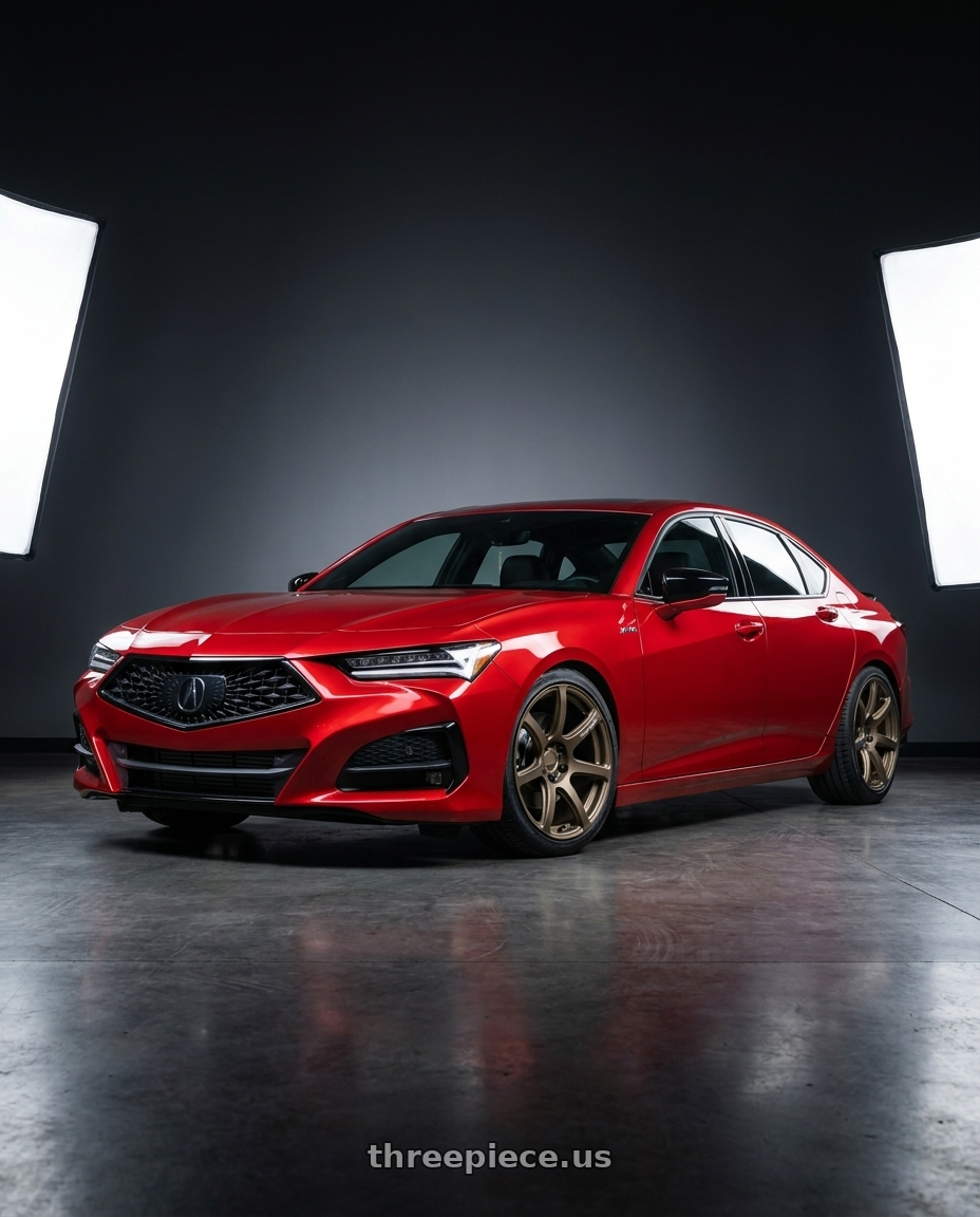 2021 Acura tlx with Work Emotion T7r 5x100 19x9.5 +38 Matte Bronze wheels