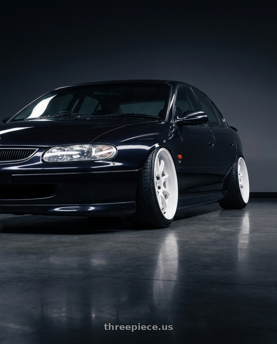 1997 holden vt commodore raven with Work Emotion D9r 5x120 19x10.5 +23 White wheels