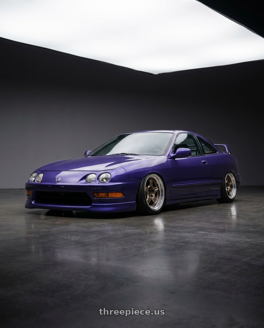 1998 acura integra with Work Meister S1 2P 4x100 15x5.5+38 A Disk Titanium Gold wheels