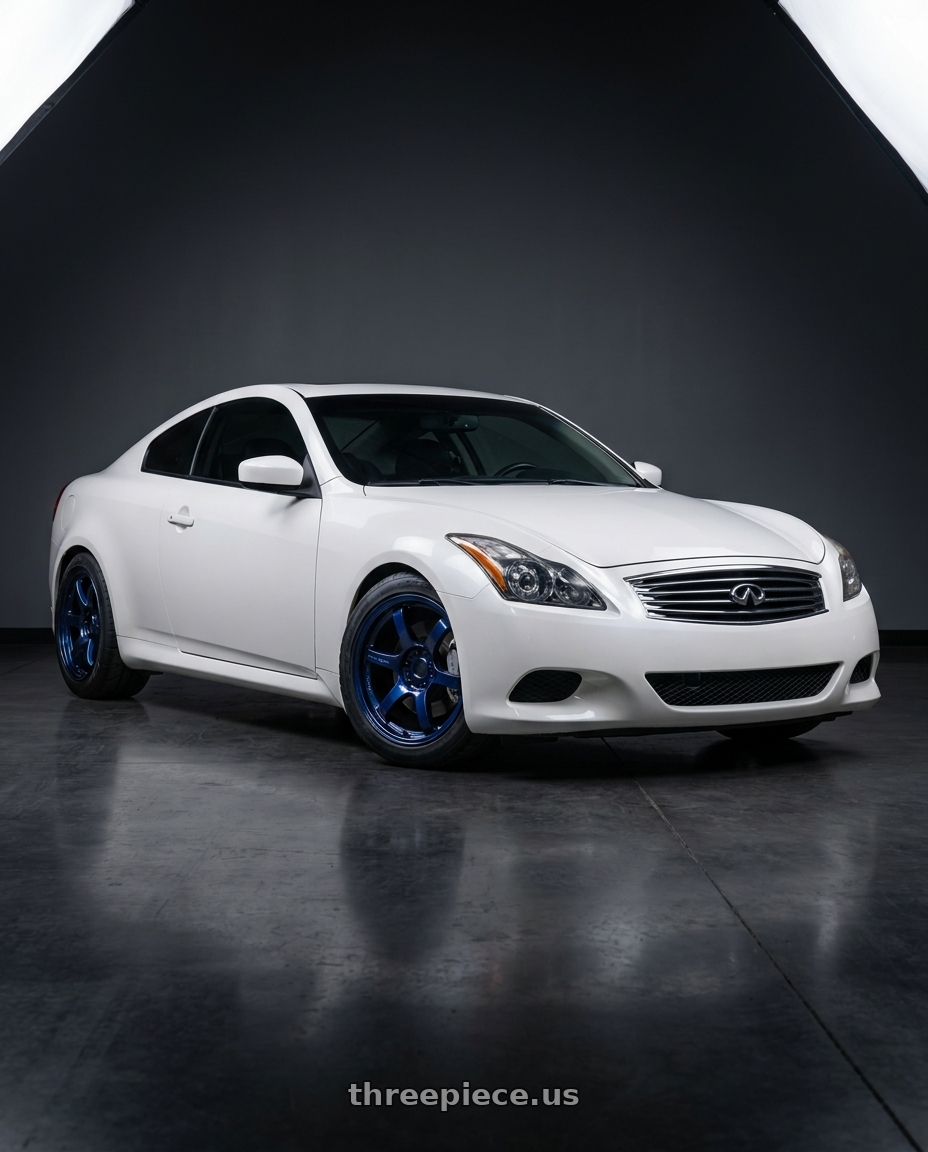 2008 Infiniti g37 with Gram Lights 57DR 5x114.3 18x9.5 +38 ETERNAL BLUE PEARL wheels