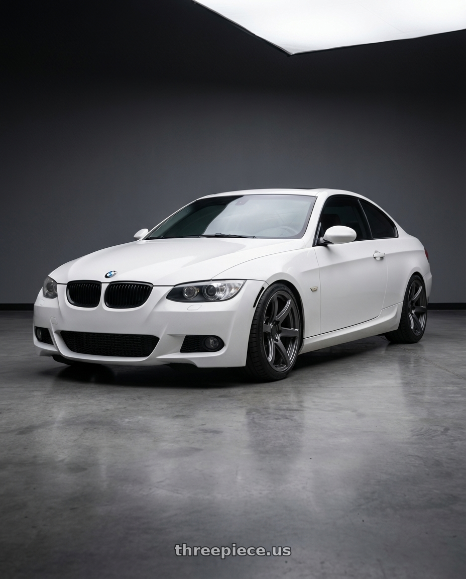 2009 bmw 335i alpine white with Enkei Cyclone 6x139.7 18x9+0 Matte Gunmetal wheels