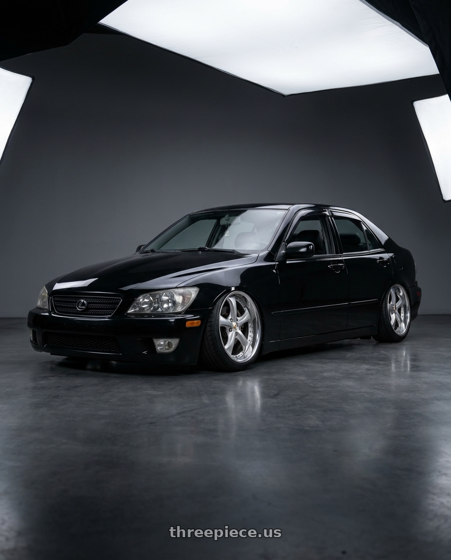 2004 Lexus IS300 Black with Work Wheels VS-KF 5x114.3 18x8+40 Light Grey Silver A Disk FULL REVERSE wheels