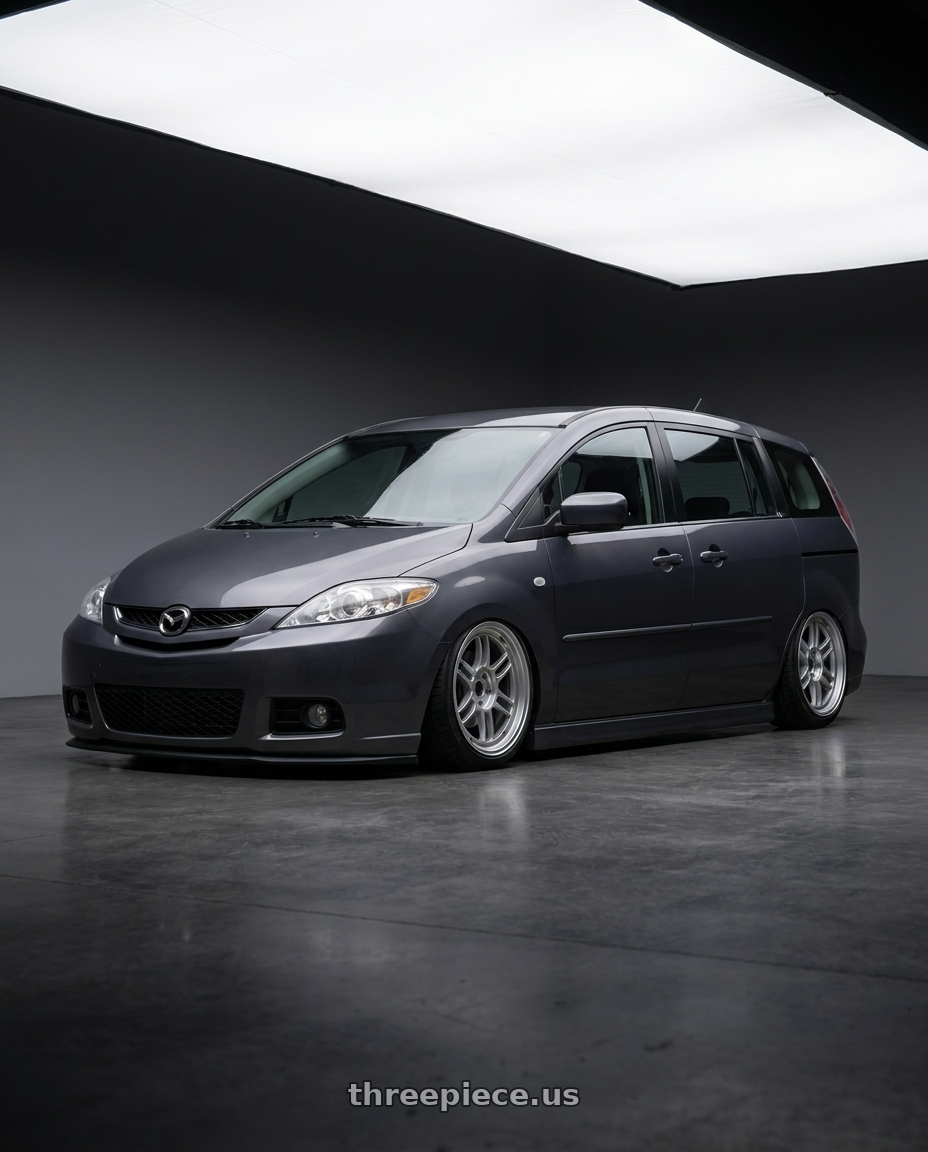 2007 Mazda 5 with Enkei RPF1 5x100 16x7+35 Silver wheels
