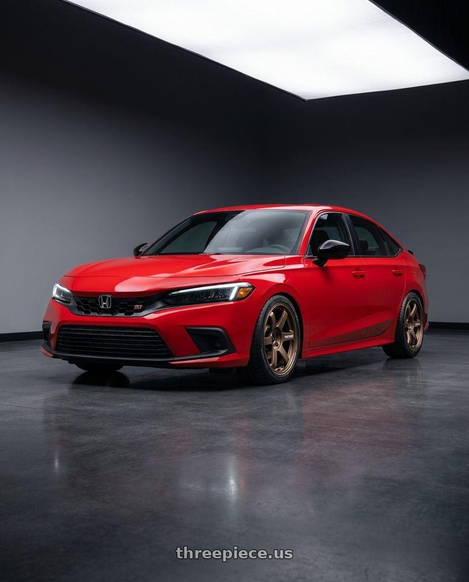 2026 Honda Civic Si with Volk Racing TE37 Saga S-Plus 5x114.3 18x8.5+35 Bronze wheels