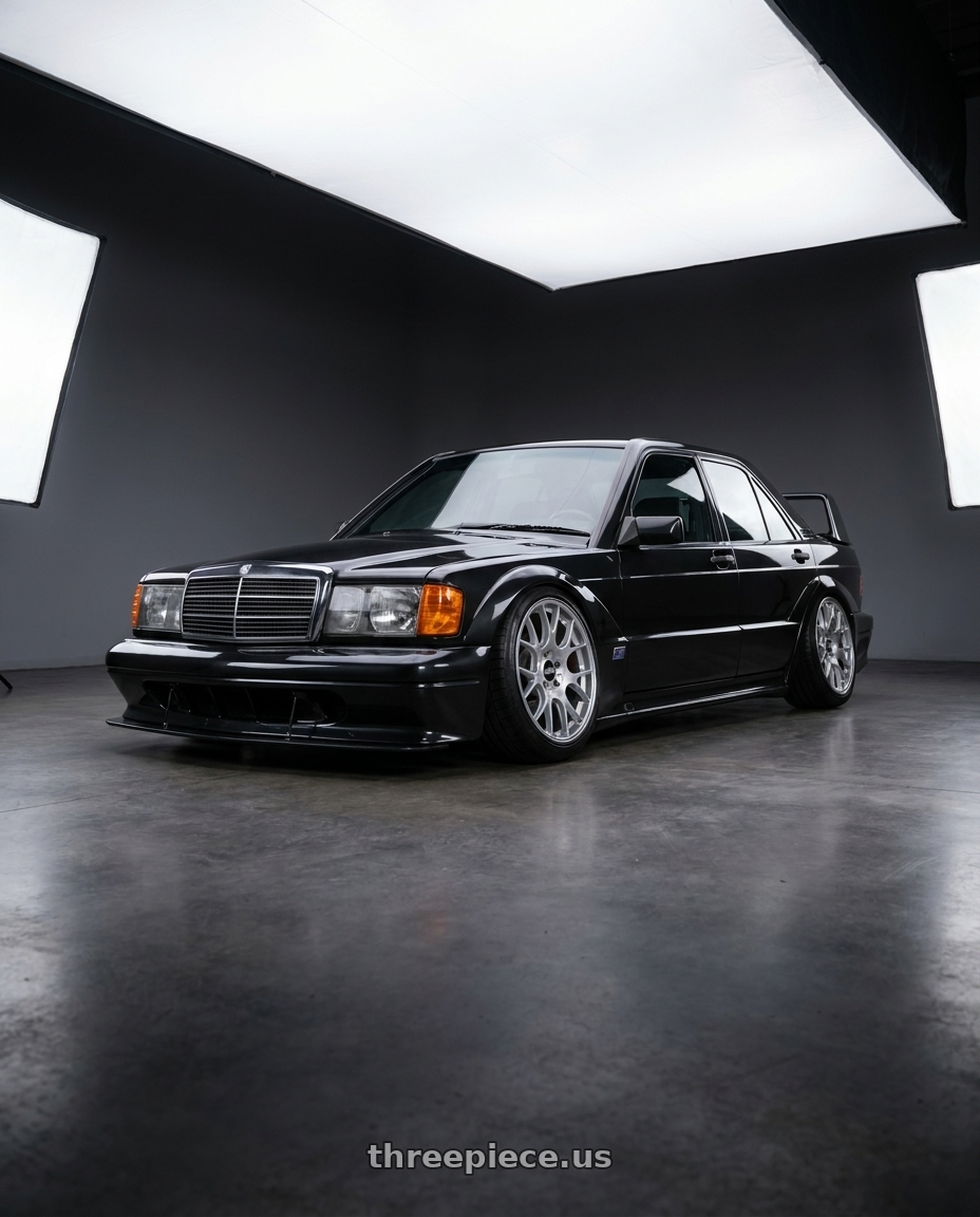1990 Mercedes-Benz 190E 2.5-16 Evolution II with BBS CH-R 5x130 19x8.5 +51 Brilliant Silver Polished Rim Protector wheels