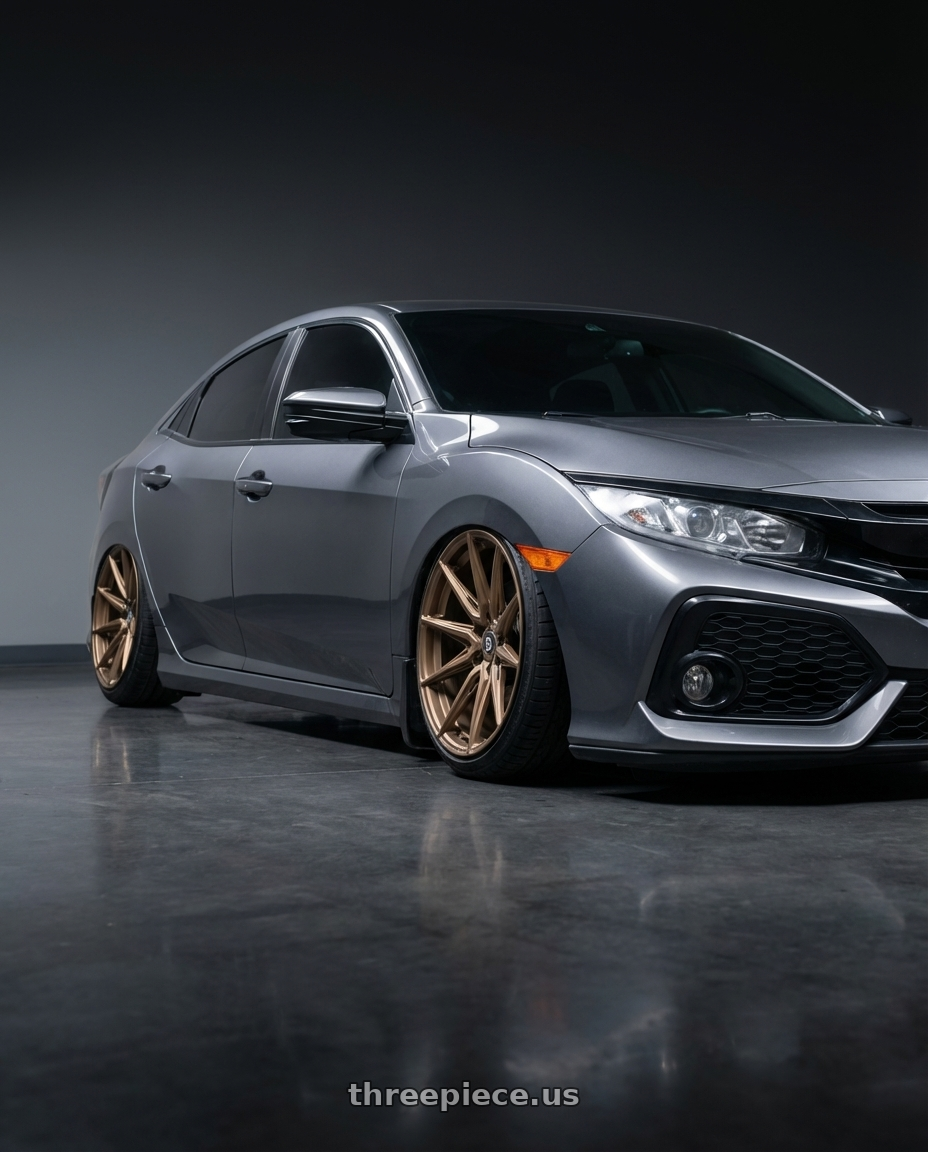 2018 Honda civic with Brada Wheels CX2 5x112 19x11 +25 Satin Bronze wheels