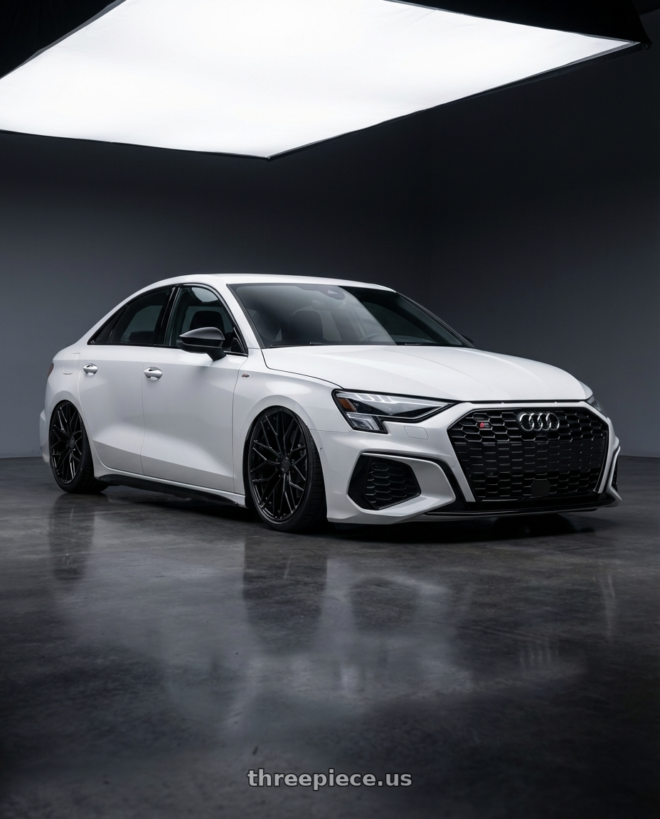 2024 Audi S3 8Y with Avant Garde Wheels M520R 5X112 19x9.5 +40 Gloss Black wheels