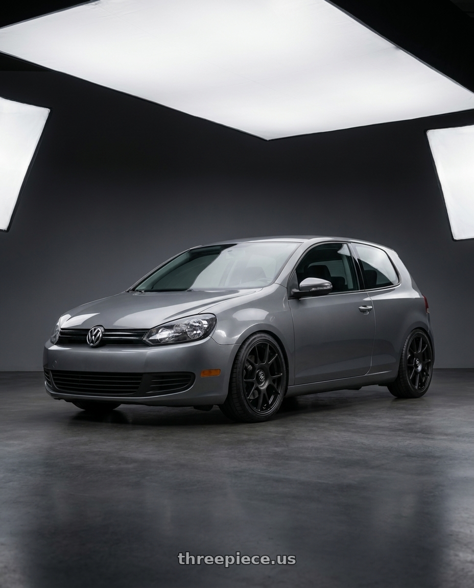 2013 Volkswagen GTI MK6 with fifteen52 COMP 5x112 / 5x120 18x8.5 +35 ASPHALT BLACK (SATIN BLACK) wheels