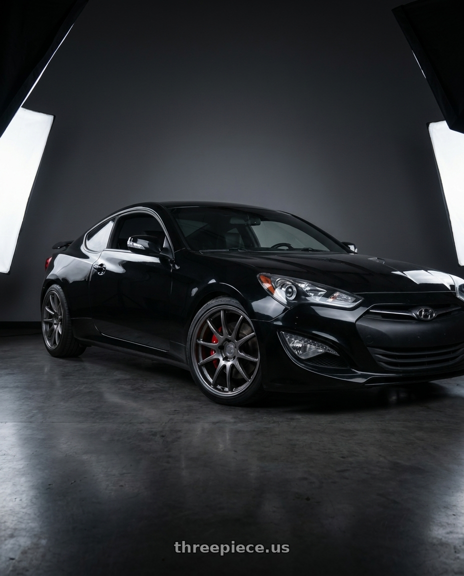 2015 Hyundai Genesis coupe with Aodhan DS02 5x114.3 18x8.5+35 Hyper Black wheels
