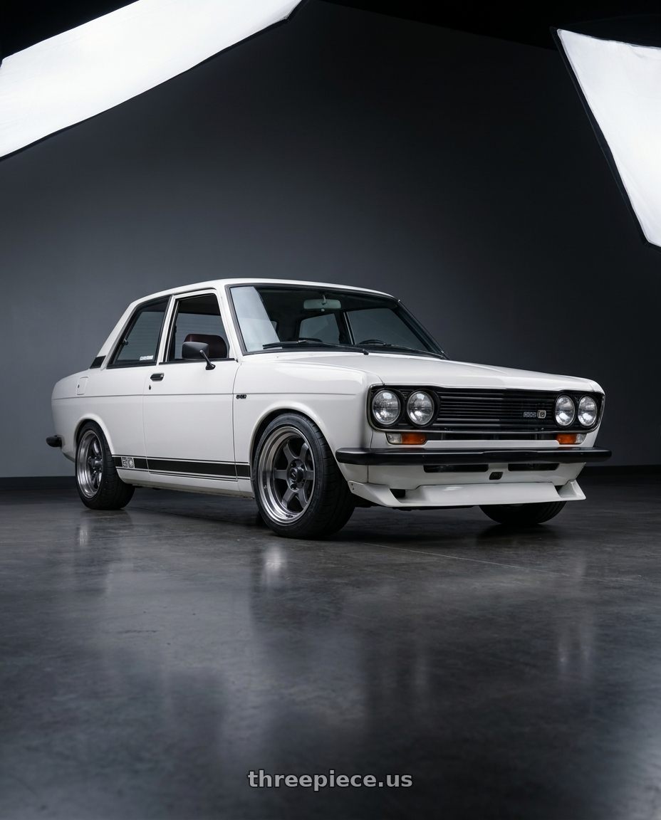 1973 datsun 510 with Volk Racing TE37V 4x114.3 15x7+18 Gunmetal / DC wheels
