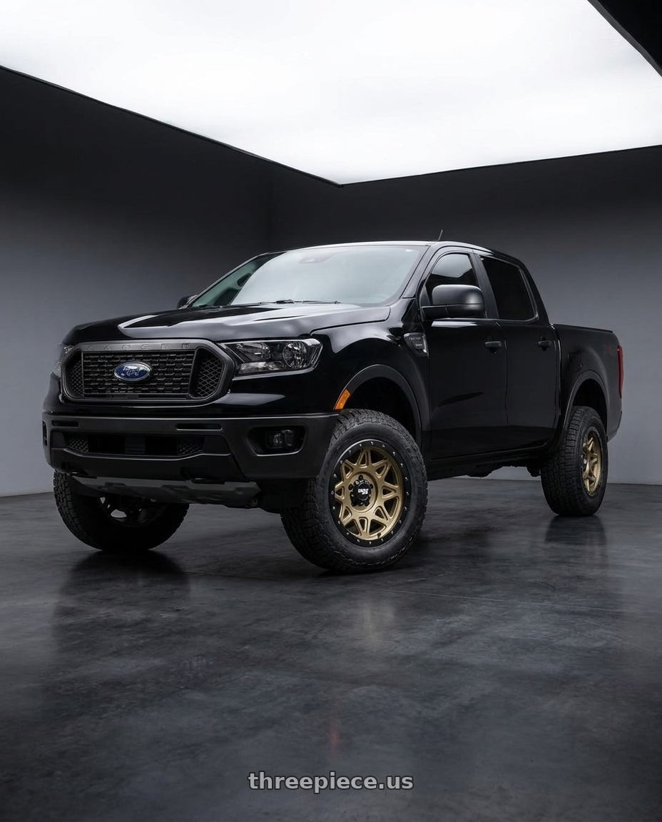 2021 Ford Ranger XL with Dirty Life Theory 9305 6x139.7 17x9-12 Matte Gold W/Matte Black Lip wheels