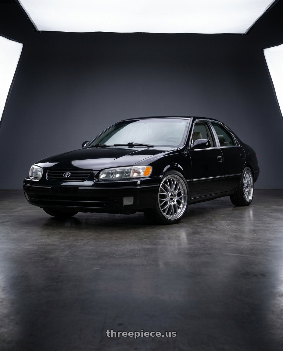 2001 toyota camry xv20 black with BBS RS-GT 5x120 18x8.5+15 Diamond Silver wheels