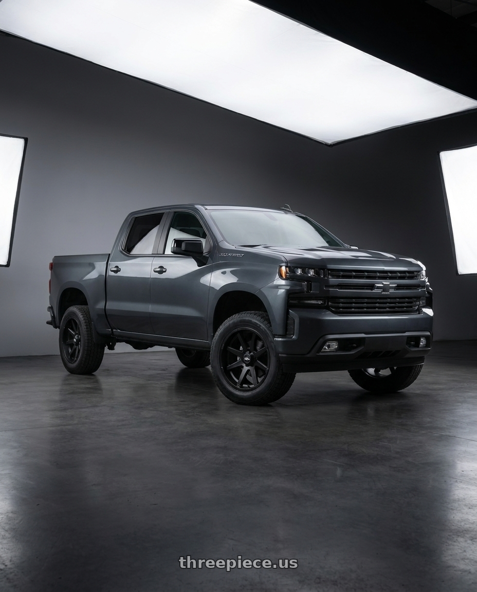 2021 Chevrolet Silverado 1500 LT with Ion Type 143 6x139.7 20x10-19 Matte Black wheels