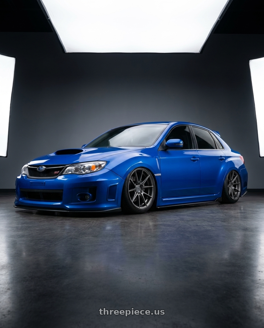 2013 Subaru WRX STI with Niche 1PC M116 MISANO 5X114.3 18X9.5 +40 MATTE GUN METAL wheels