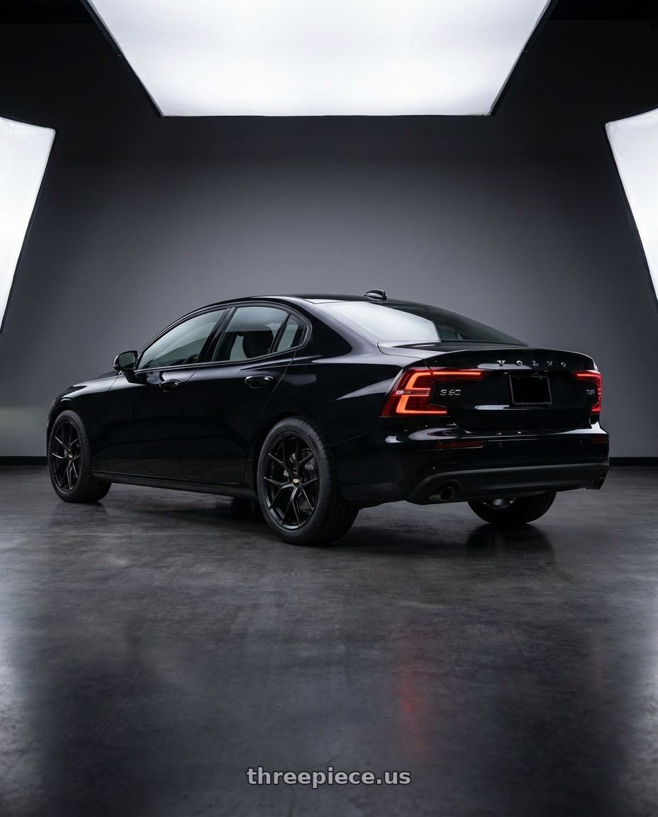 2020 volvo s60 t6 momentum with BBS FI-R 5x120 19x9.5 +22 Black Satin wheels rear three quarter view meaty tires