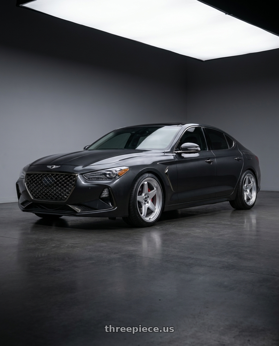 2019 Genesis G70 with ESR Wheels CR SERIES CR5 5x110 19x10 +35 Hyper Silver wheels