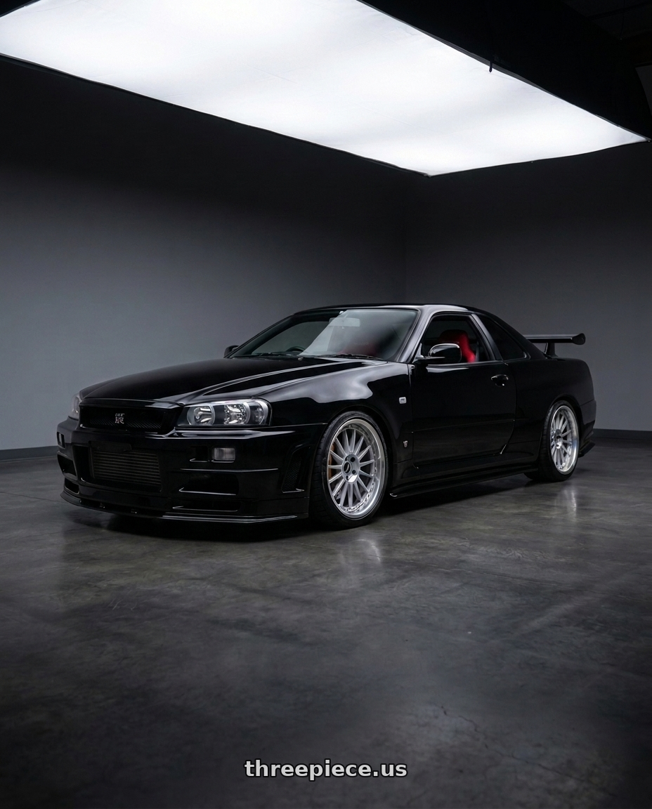 2000 nissan skyline with SSR Professor SP5 5X100 18X9.5+-13 HP Disk High Bright Silver wheels