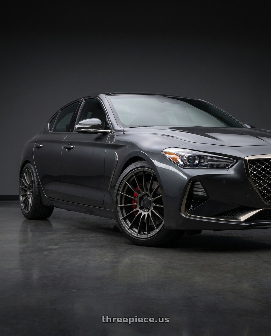 2019 Genesis G70 with Enkei RS05-RR 5x112 18x8.5+45 Matte Gunmetal wheels