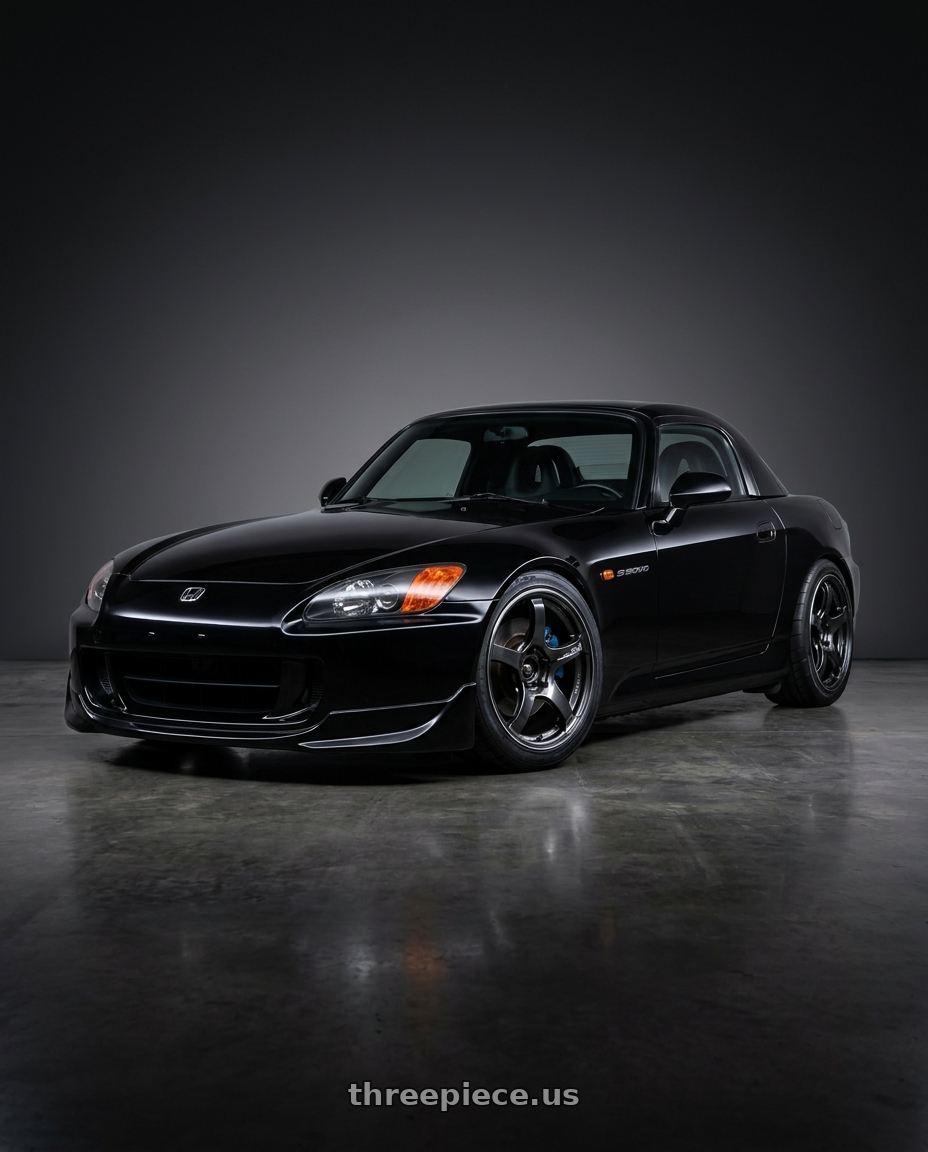 2000 Honda S2000 with Advan Racing TC4 5x114.3 17x8.0 +45 BLACK GUNMETALLIC & RING wheels