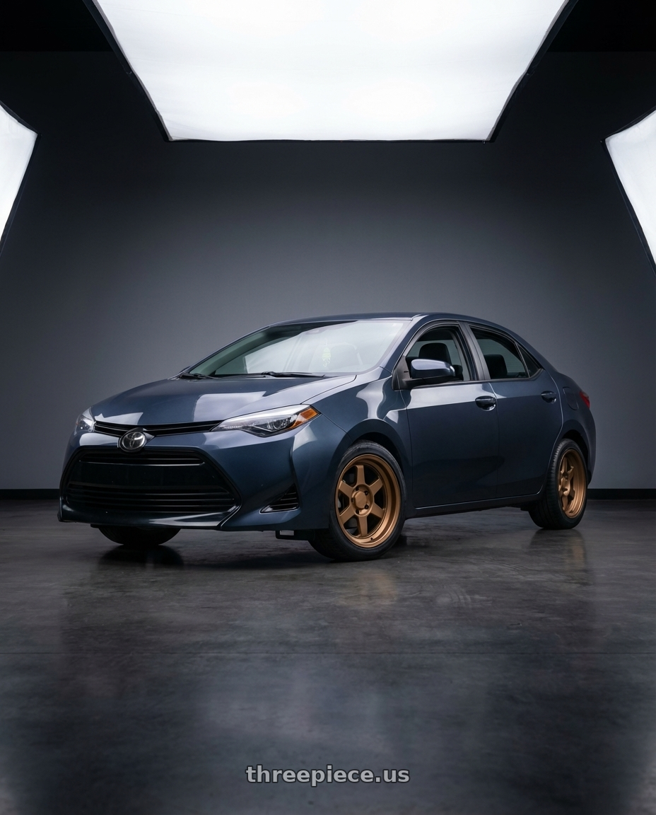 2018 Toyota Corolla with 9six9 SIX-1 Deep 6x139.7 17X8.5 -10 Matte Bronze wheels