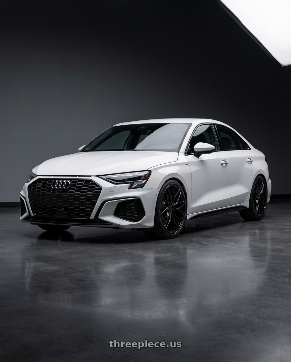 2024 Audi S3 8Y with Avant Garde Wheels M520R 5X112 19x8.5 +35 Gloss Black wheels