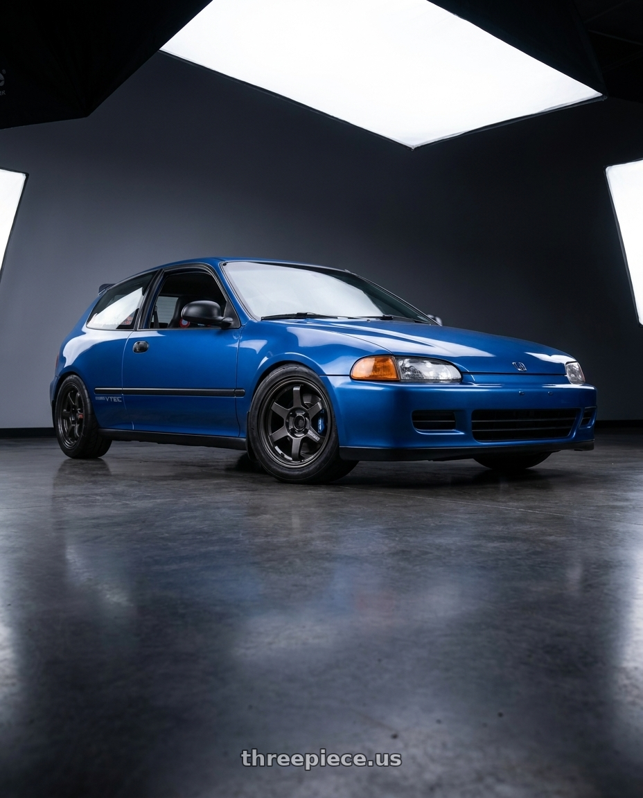 1993 Honda Civic with Volk Racing TE37 SONIC 4x100 15x7+35 wheels