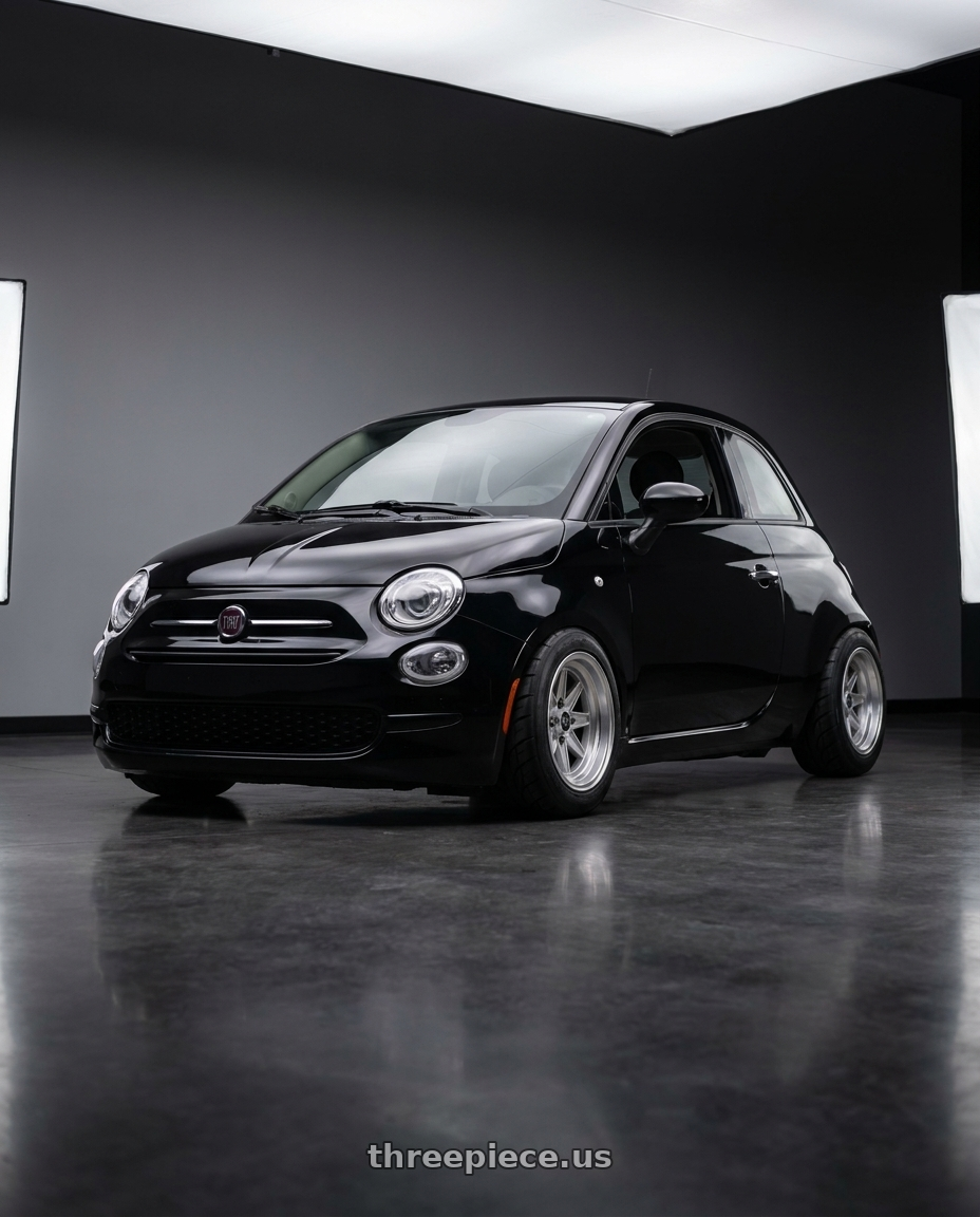 2018 FIAT 500 LOUNGE black colour with Speed Star Mk-III 4x100 15X7+26  Silver wheels