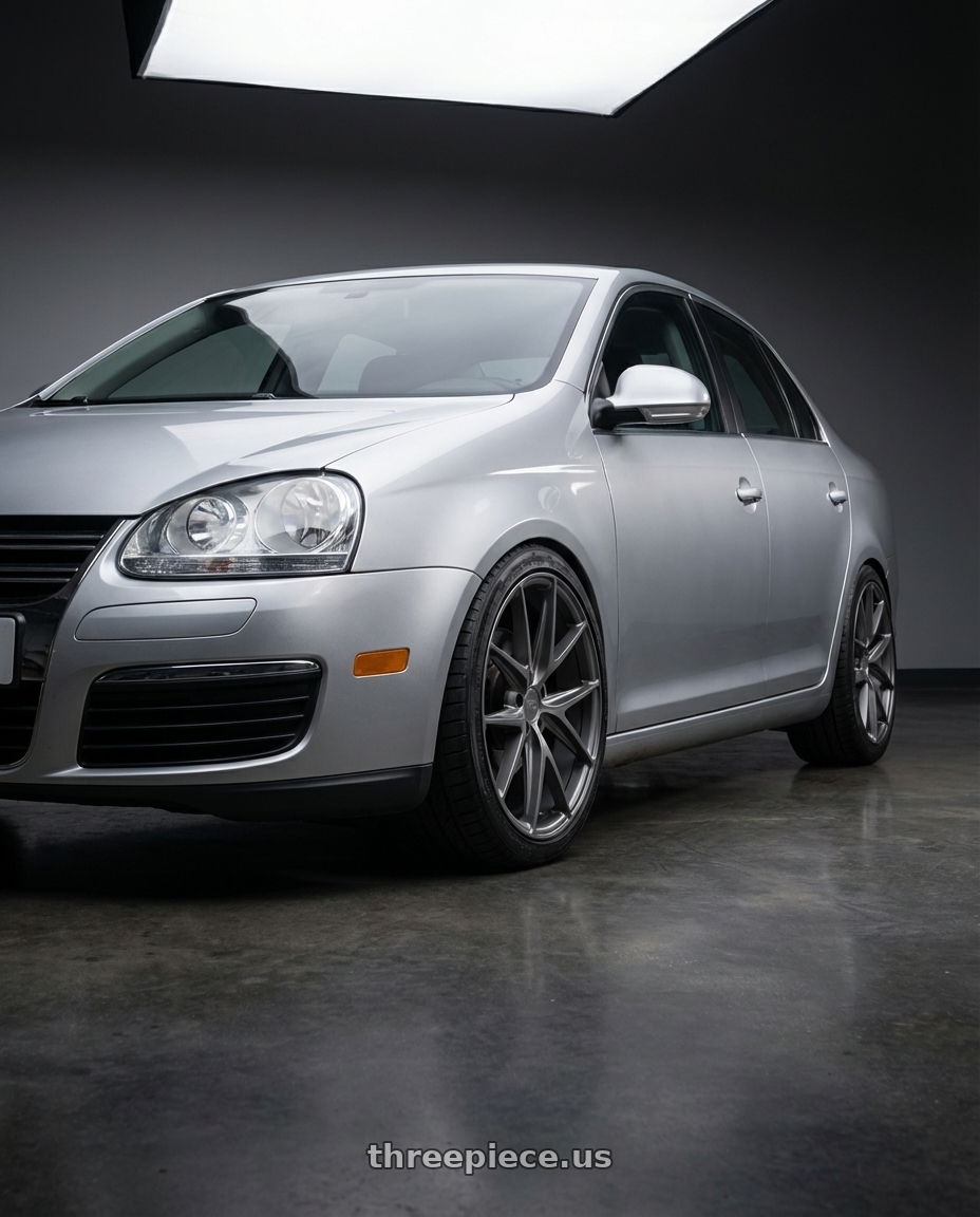 2009 Volkswagen Jetta GLI MK5 with Niche 1PC M116 MISANO 5X112 18X8 +42 MATTE GUN METAL wheels