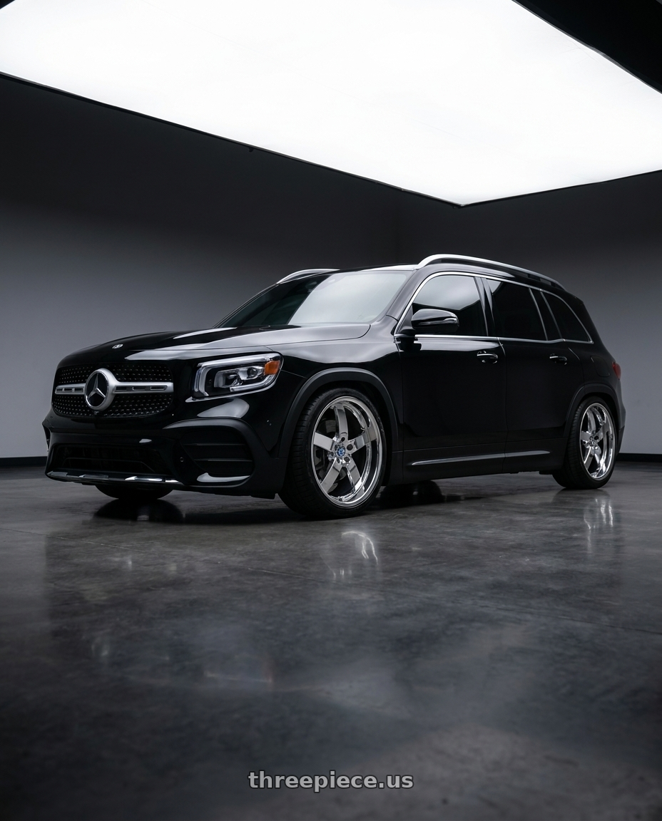 2021 Mercedes GLB 250 with Beyern RAPP 5X120 18X8.5 +40 CHROME wheels