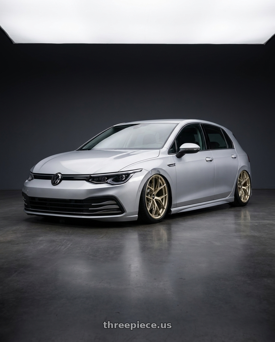 2024 Volkswagen Golf R MK8 with BBS FI-R Evo 5x112 19x9.5+15 White Gold wheels