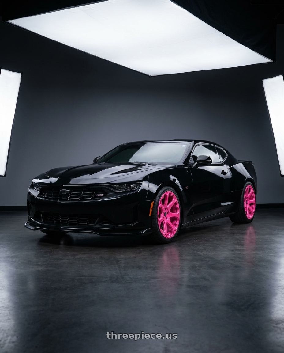 2022 Chevrolet Camaro with Heritage Wheel Kokoro MonoC 5x120 18x8.5+35 Pink wheels