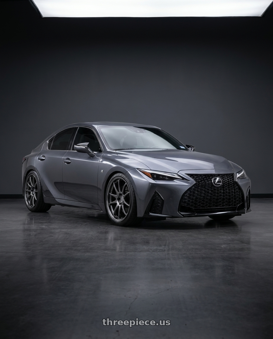 2021 Lexus IS350 Cloudburst Grey with Aodhan DS02 5x114.3 19x8.5+35 Hyper Black wheels