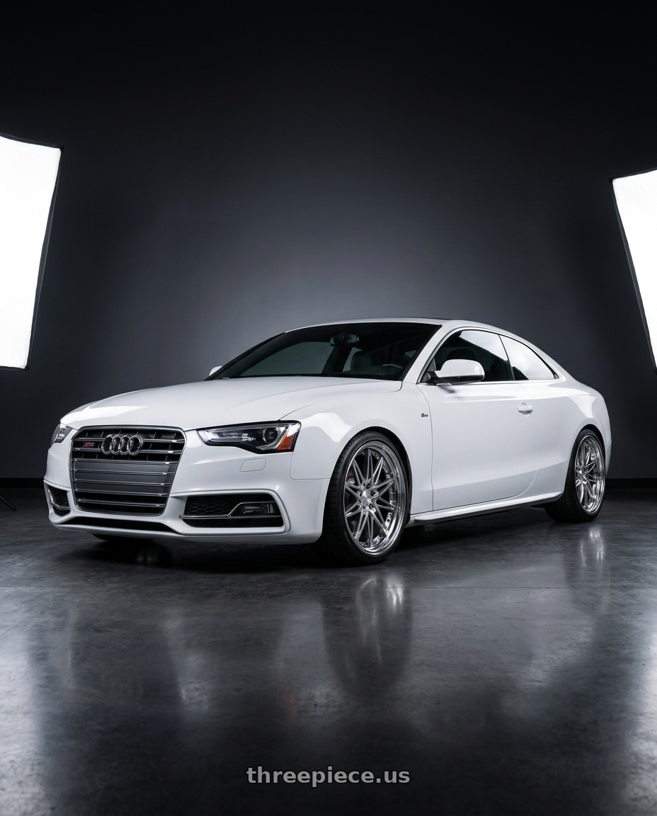 2014 Audi s5 with Work Schwert Sg1 5x112 19x9+22 O Disk Glim Silver wheels
