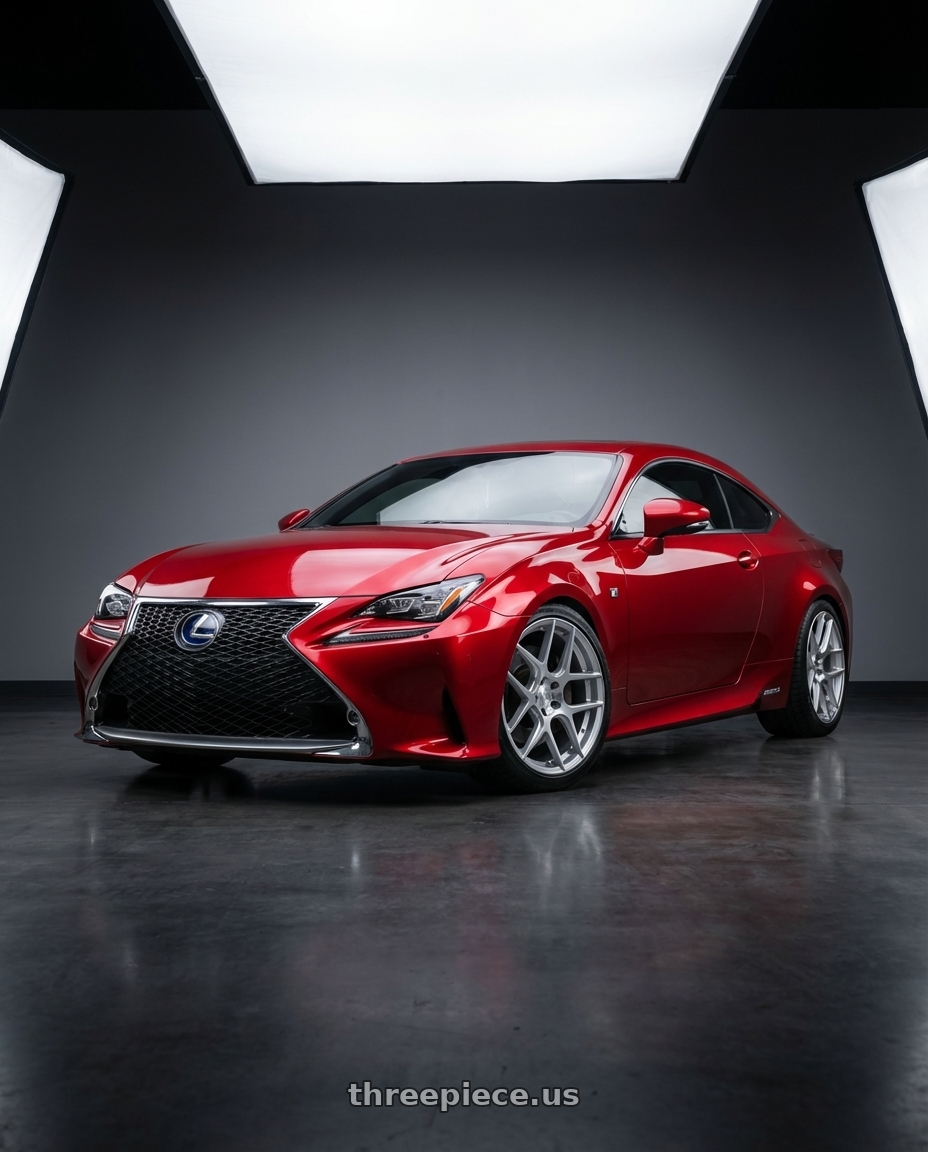 2018 Lexus RC F with Aodhan AFF2 5x114.3 19x9.5+35 Gloss Silver Machined Face wheels