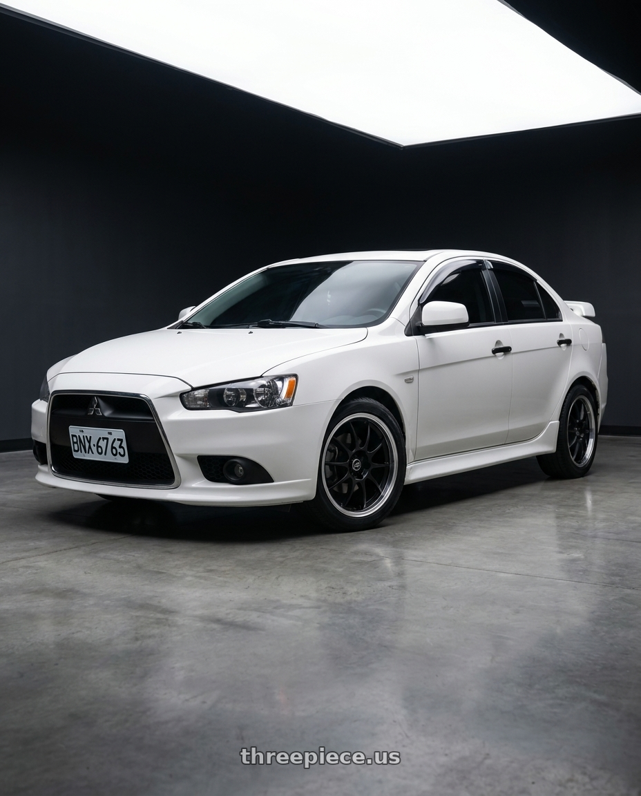 2012 Mitsubishi fortis with Enkei J10 5x100/114.3 16x7+38 Matte Black W/ Machined Lip wheels