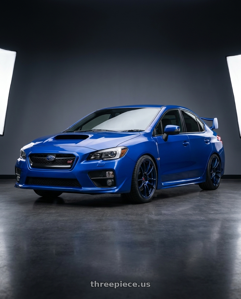 2018 Subaru WRX STI with Gram Lights 57XR 5x114.3 18x9.5 +38 ETERNAL BLUE PEARL wheels